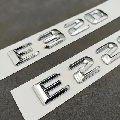 3D ABS Krom E200 E220 E300 E320 E350 W213 W212 W211 Bokstäver Emblem Märke Logotyp Baklucke Dekaler Tillbehör