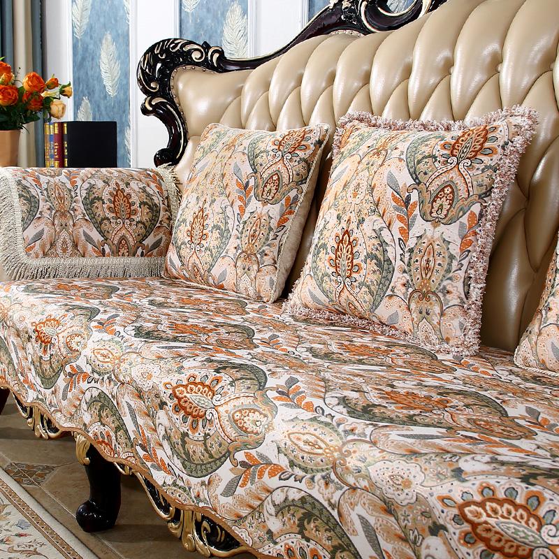 Jacquard Fabric Sofa Cover European Luxury Chenille Non-slip Slipcover Living Room Decoration All-season Sofa Towel Home Decor