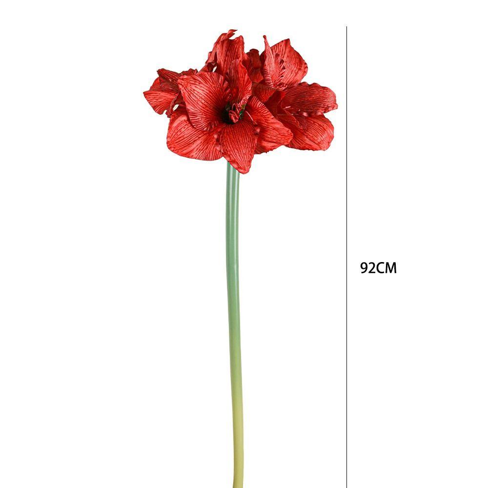 4 Heads Artificial Clivia Flowers Branch Real Touch Fake Flower  Outdoor Garden Decor