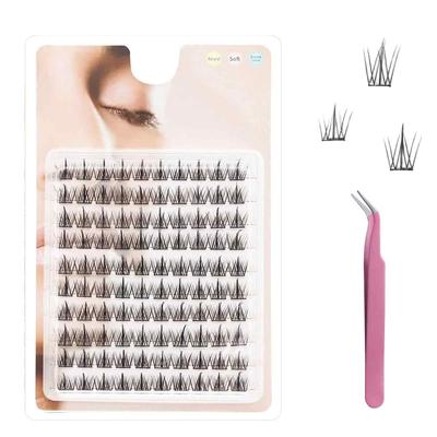 100Pcs of Eyelashes for Women, False Eyelash Extension Kit with Pink Tweezer, Synthetic Lashes, Quick Party & Travel Makeup Solution (11-14mm,Black)