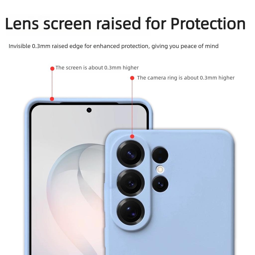 Luxury Original Liquid Silicone 1:1 Phone Case For Samsung Galaxy S23 FE S24 Plus S25 S26 Ultra Anti-drop Protect Cover with box