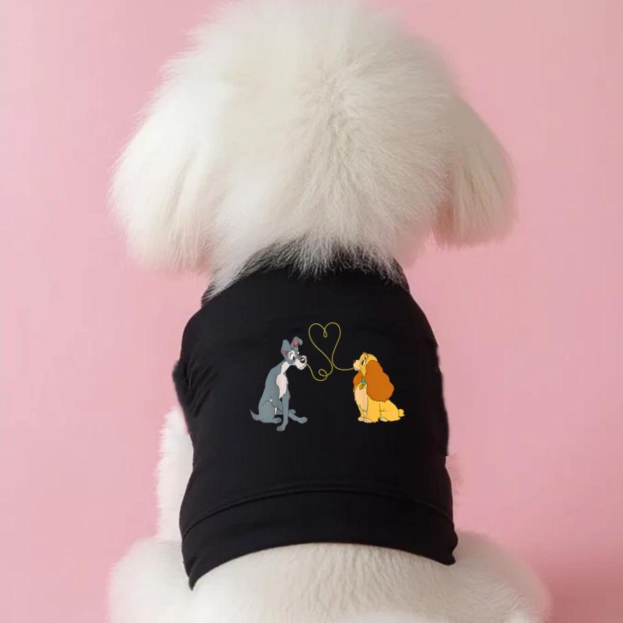 1pc  Cute Dog Printed Pet Vest, Pet Four Seasons Sleeveless Round Neck Tank Top