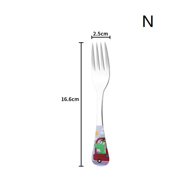 1/4Pcs Animal Cartoon Cute Fork Stainless Steel Children Spoon Fork Children Kids Cutlery Set Tableware Dinnerware Supplies Gift