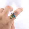 Crochet Loop Peacock Design Adjustable Sewing Ring Wear Thimble Knitting Supplies