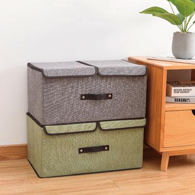 Schlafzimmer Aufbewahrungsbox - Faltbare Aufbewahrungsbox mit Deckel (Gittermuster), Kleiderschrank-Organizer, Kleidung und verschiedene Gegenstände, Groß