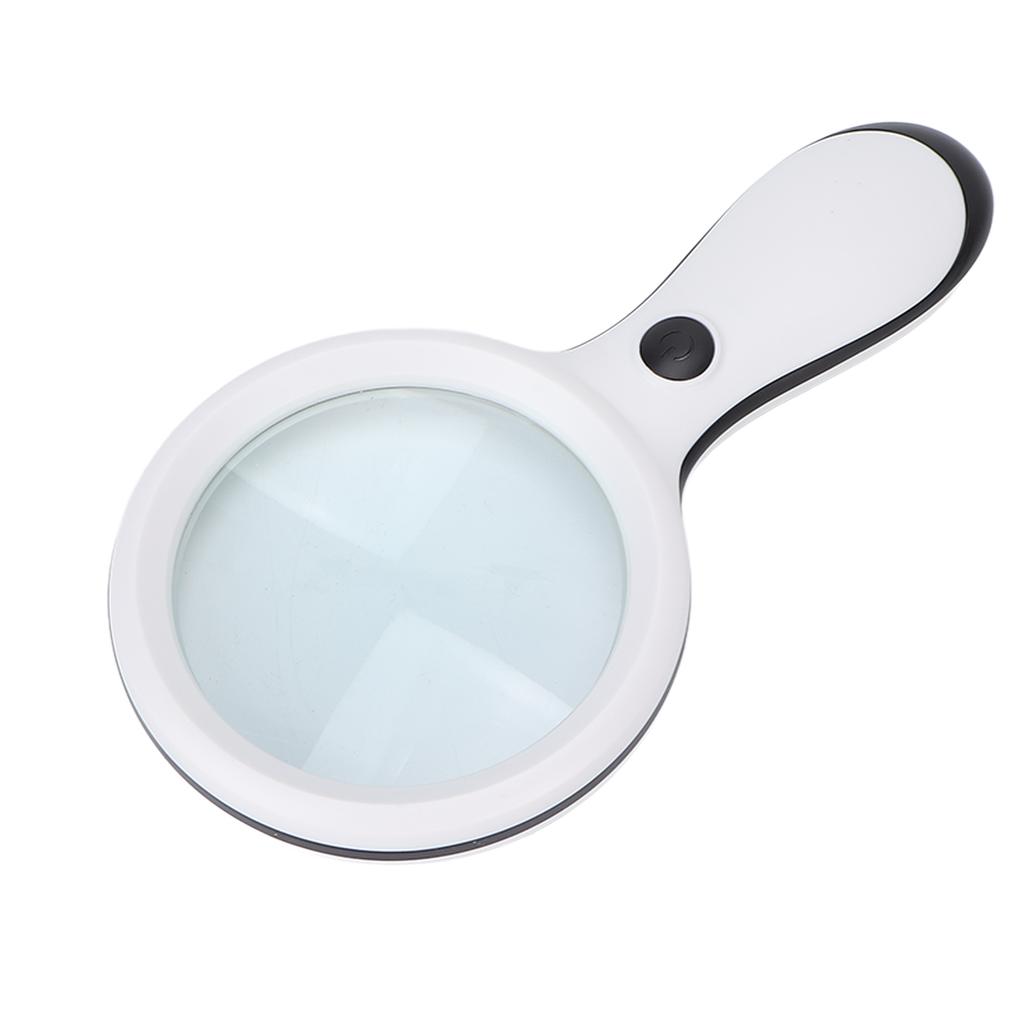 Handliche Leselupe LED-Lupe 10-fach 88mm zum Lesen von Büchern und ZeitungenWeiß
