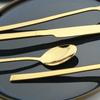 24 Pcs Black Tableware Stainless Steel Cutlery Set Forks Knives Spoons Kitchen Dinner Set Fork Spoon Knife Gold Dinnerware Set