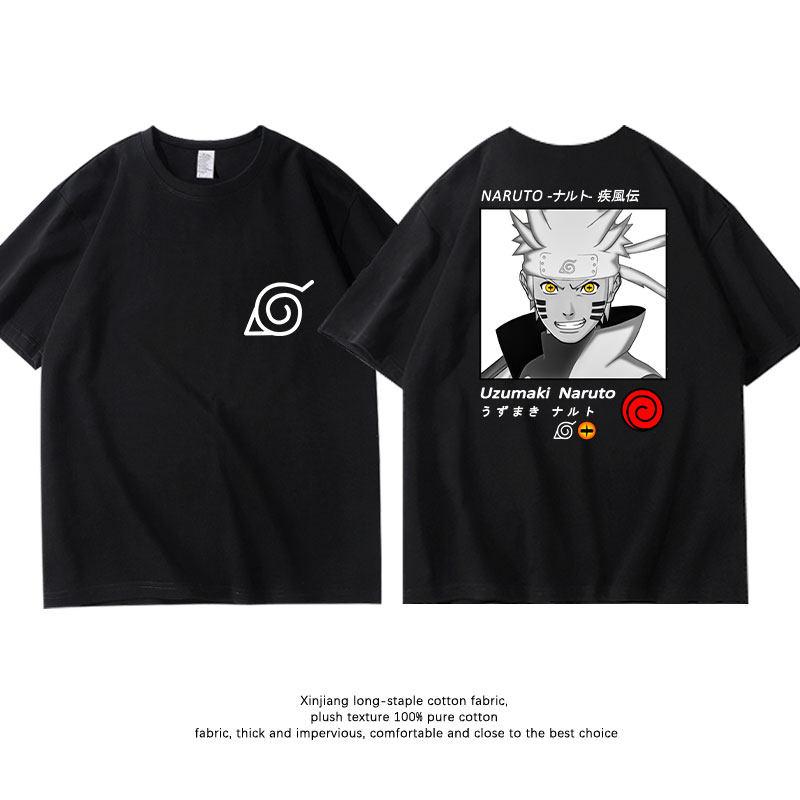 Black Childrens Tshirt Naruto Kakashi Naruto Uchiha Itachi Sasuke Pure Cotton Doublesided Printed Parentchild Casual Tshirt