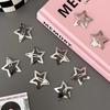 20 PCS 1.22 Inches Star Hair Clips Snap Star Hair Barrettes Cute Lovely Accessories, Non Slip Clips for Girls Women 2000s Y2K Silver Metal Hair Clips