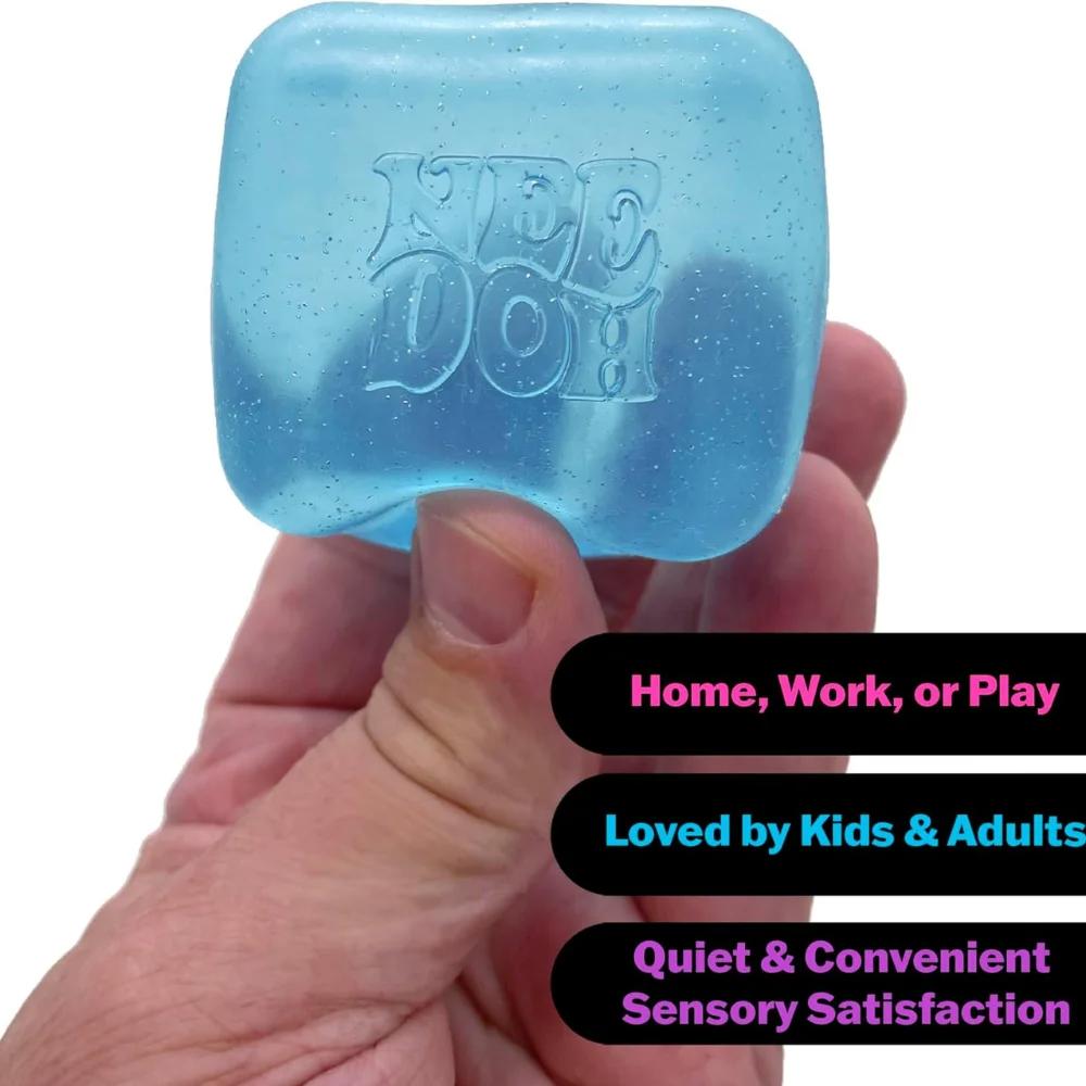 Needoh Nice Cube Sensorischer Stressabbau, verschiedene Ausführungen, Fidget-Tool gegen Angstzustände und für mehr Konzentration, sensorischer Würfel für Erwachsene und Kinder