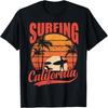 Surfen Kalifornien Sonnenuntergang Palmen T-Shirt
