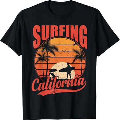 Surfing California Sunset Palm Trees T-Shirt