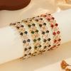 Charm Female White Red Black Green Blue Zircon Stone Square Bracelet Gold Color Wedding Jewelry For Women