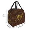 Greyhound Whippet Sighthound Dog Azawakh On African Insulated Lunch Bag for Women Kid Portable Food Boxes Thermal Lunch Box Tote