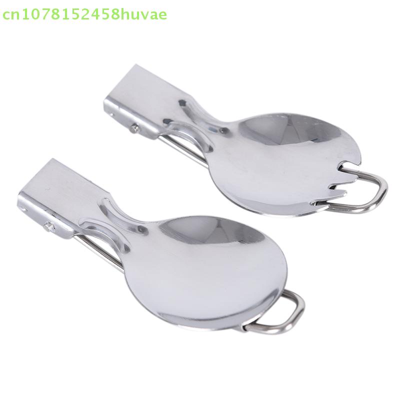 Folded Spoon Spork Outdoor Tableware Camping Cookware Folded Flatware For Picnic