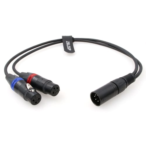 ZBLZGP Dual 3-Pin XLR Female To 5-Pin XLR Male 2-Channel Audio Input Cable for ARRI Alexa Camera