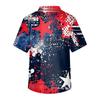 Men's Printing Short Sleeve V-neck Working Blouse Chest Pocket Carer Top