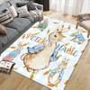 Custom Name,Peter Rabbit Home Sofa Decoration for Living Room & Bedroom, Non‑Slip Play Flannel Floor Mat for Game Room
