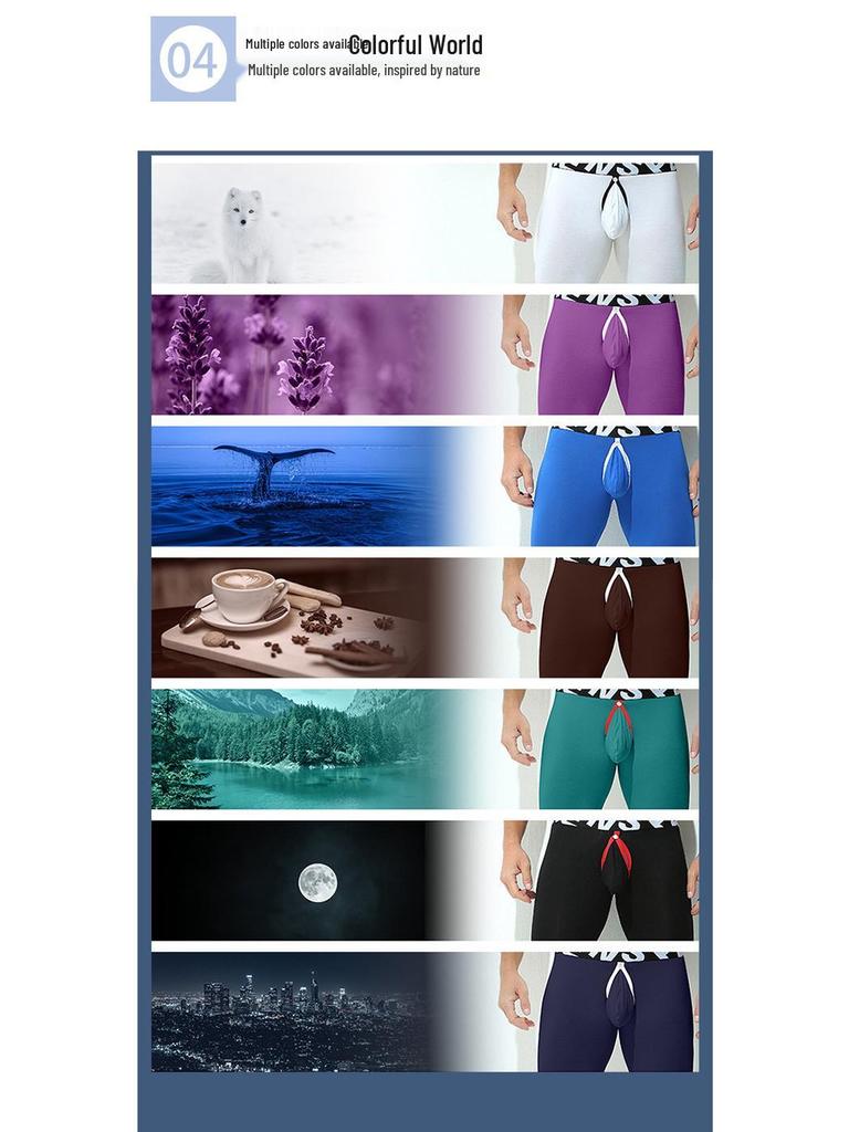 Leggings de bază din bumbac pentru bărbați, transfrontalieri: Deschidere frontală, Elasticitate ridicată, Respirabil, Croială mulată, Design U-convex, Lenjerie lungă.