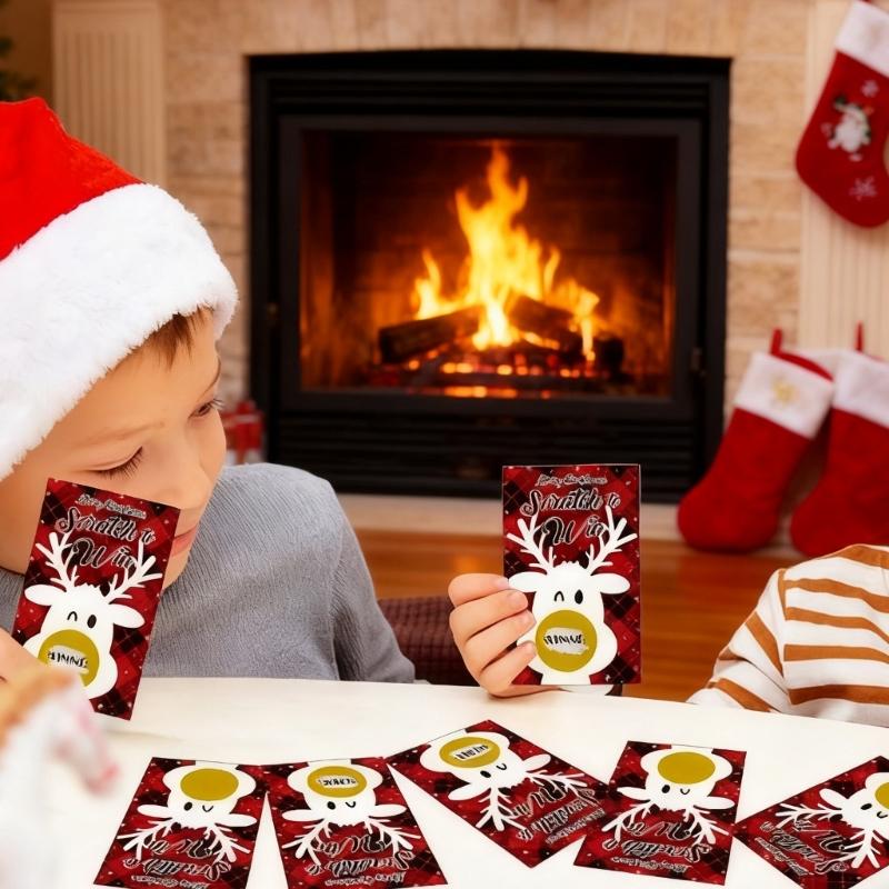 36Pcs Reusable Christmas Party Scratch Off Cards Handmade Gift Coupon Tickets for Birthday Wedding Christmas Celebration
