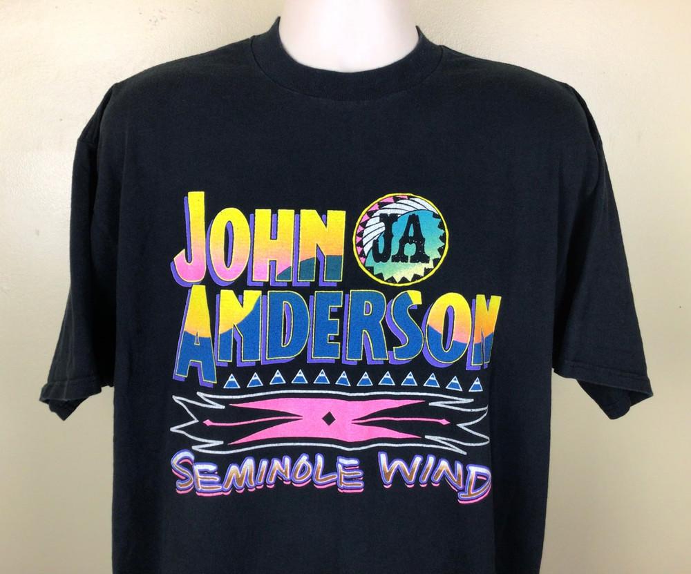 Vtg 1992 John Anderson Seminole Wind Short Sleeve Black All Size Shirt FA1054 Unisex T-Shirt XL