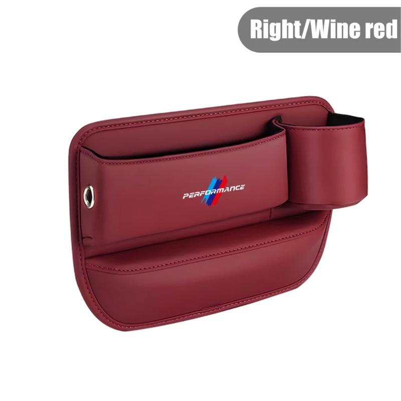 PU Leather Auto Console Side Seat Plug Filler Organizer Box Car Seat Gap Bag Multifunction Seat Organizer For BMW Performance M