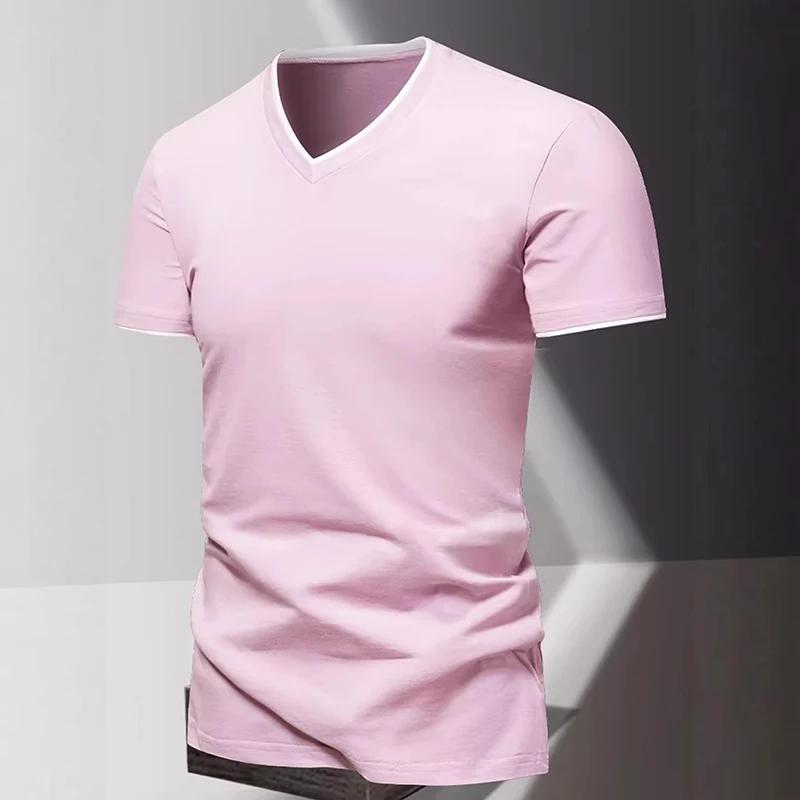 

Short Sleeved Men s T-shirt, Men s Sports and Leisure T-shirt, Trendy and Simple Solid Color Base Shirt XXXL