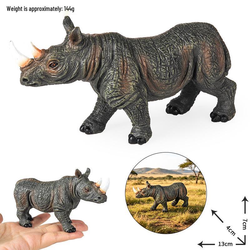 Realistic Wild Animal Models: Rhino, Hippo, Panda, Jaguar, Lion, Camel Cognitive Toys for Children
