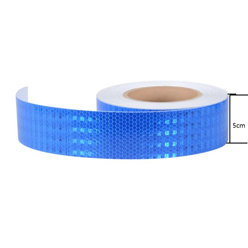 2.5cm/5cm/10cm/20cm*5M Waterproof Reflective Tape Blue Adhesive High Visibility Warning Safety Reflector Conspicuous Car Sticker