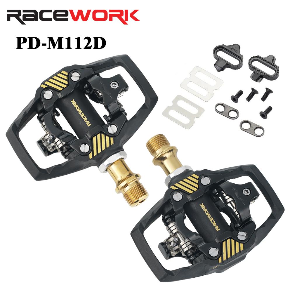 RACEWORK MTB Bike Lock Pedal For Shimano SPD System Nylon Body + Chrome Molybdenum Steel Core Double-sided Locking Footrest