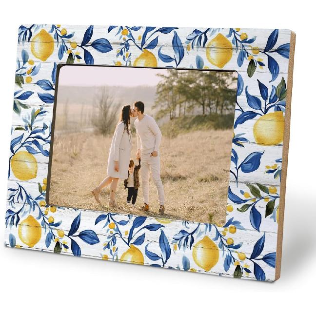 Mexico Floral Decoration Picture Photo Frame 5x7, Gifts for Mexico Floral Lovers, Brown and Beige Picture Frames for Desk Tabletop Wall Display