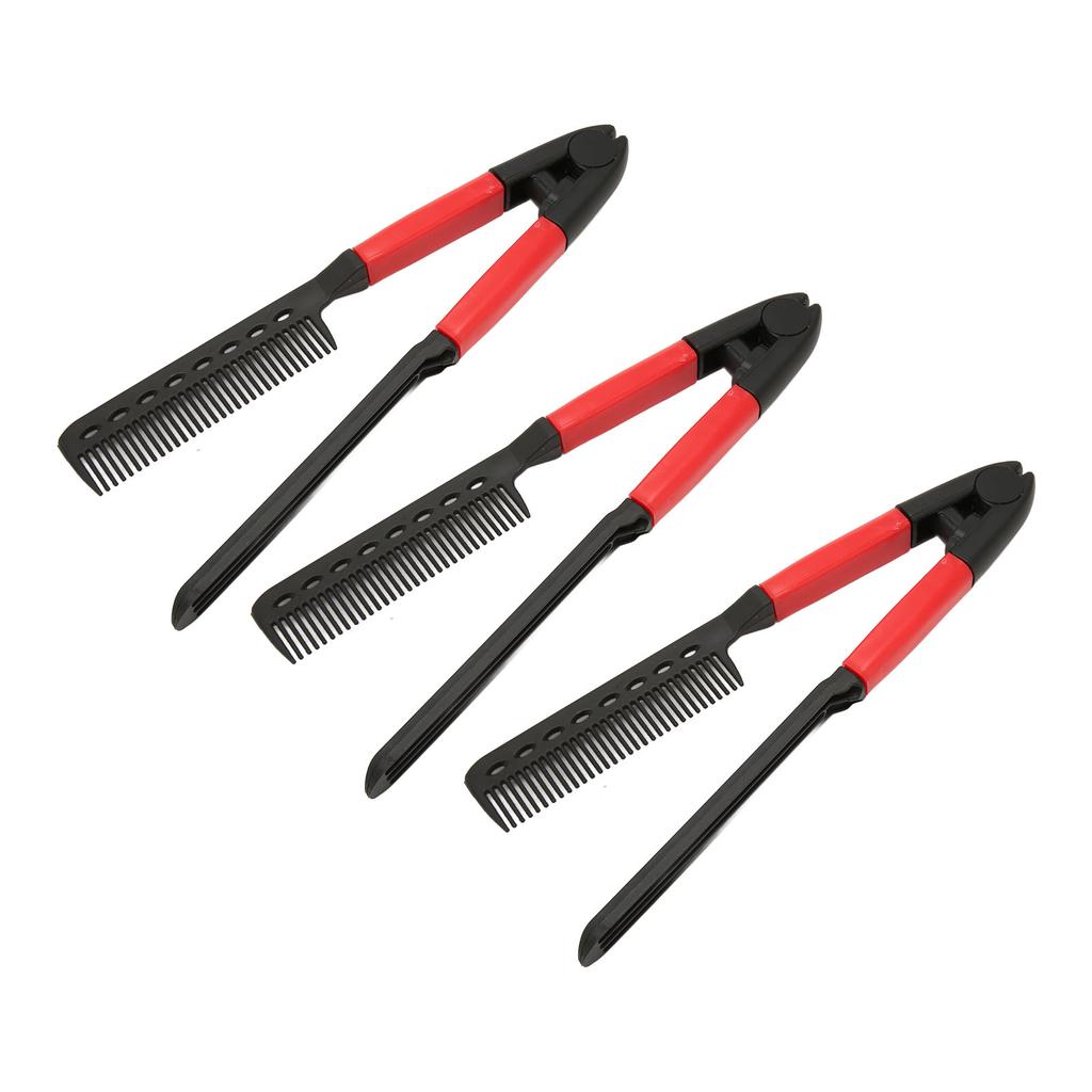 3 Stück V-förmiger Styling-Haarkamm Hochtemperaturbeständiger Haarglättungskamm zum Glätten von verknotetem Haar