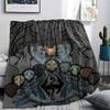 1PC Skyrim Print Flannel Blanket, High quality Comfortable for All Seasons, Home Decor, Warmth and Comfort, Perfect for Christmas Gifts166