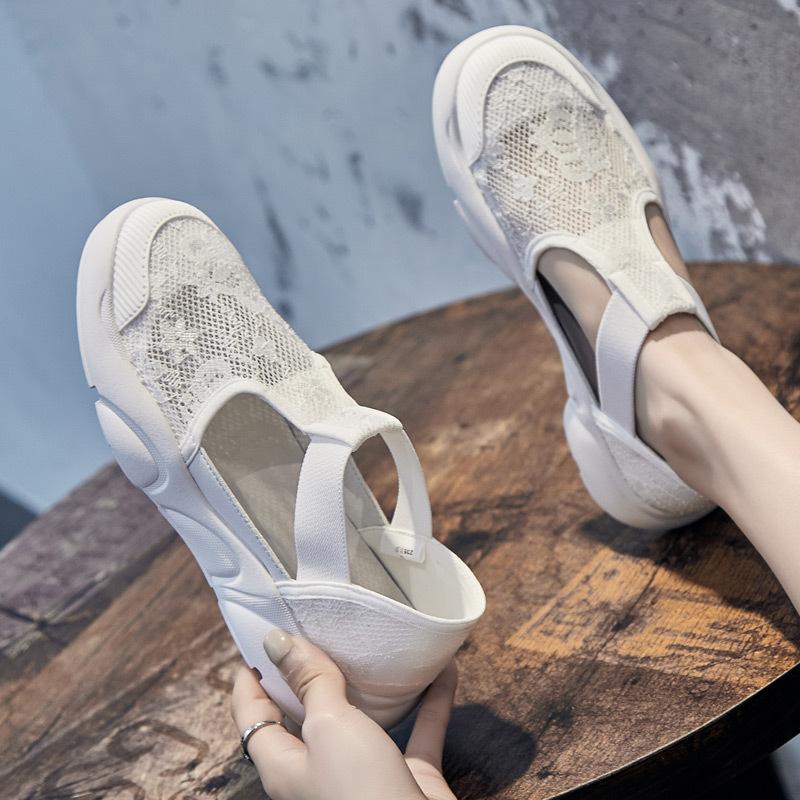 2026 Summer Mesh Shoes Women Sandals Flat Non-slip Brand Ladies Sandals Black White Green Plus Size 41