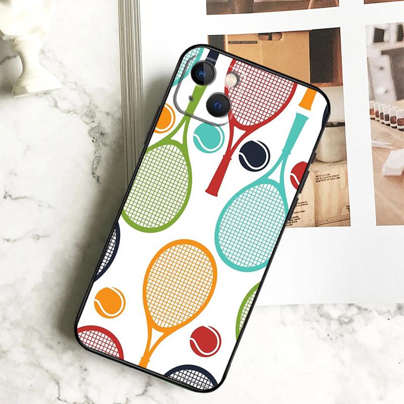 Tennis Racket Tennis Ball Case For iPhone 11 12 13 14 15 16 Pro Max Plus 12 13 Mini X XR XS Max 7 8 Cover Coque