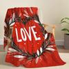 Romantic Theme for Valentine's Day Flannel Printed Blanket Suitable for All Seasons Suitable for Living Room Office Sofa Travel