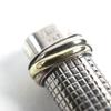 Great Cartier Ballpoint pen Trinity logo engraved cap style Silver grid pattern mens Used