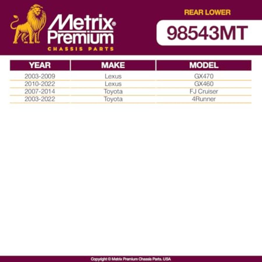 Комплект из 2 шт. нижних задних рычагов подвески для 0309 Lexus GX470 1022 GX460 20072014 Toyota FJ Cruiser 20032025 Toyota 4Runner Замена United States