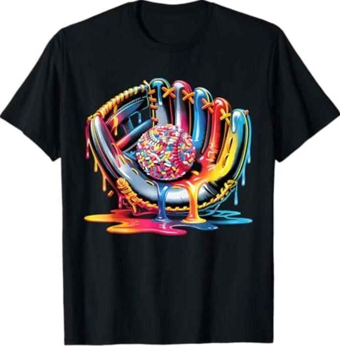 Мороженое Капающий Бейсбольные Вещи Бейсбол Капающий Для Мальчиков Футболка с Графикой 3XL