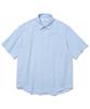 KNITTED Oxford Short Sleeve Shirt Blue