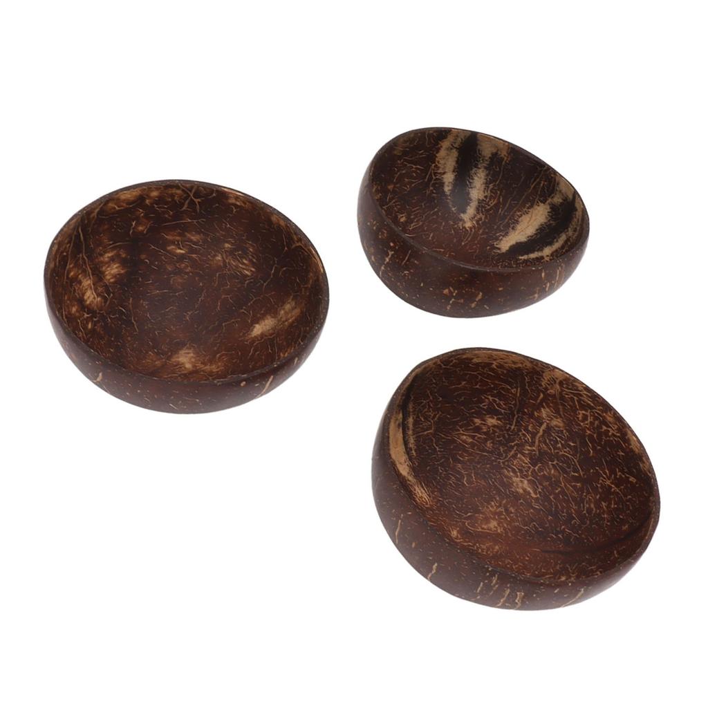 Coconut Bowl Set Leakage Proof Reusable Hand Polished Coconut Shell Bowls for Rice Dessert Salad Breakfast