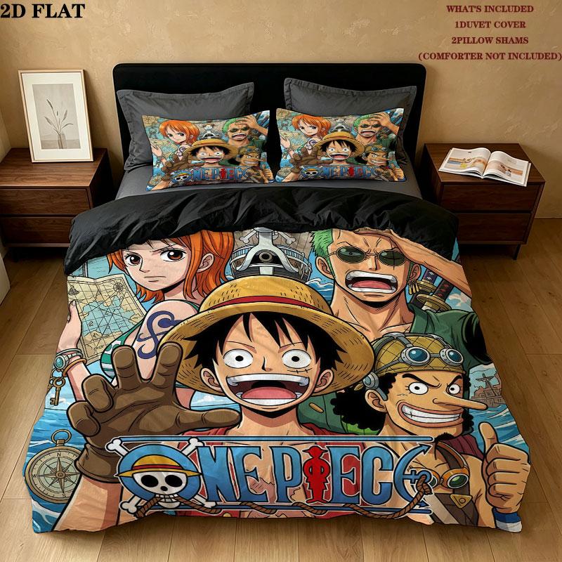 Juego de Colcha con Estampado de Una Pieza Funda de Colcha Funda de Almohada Regalo de Cumpleaños para el Hogar(1 * funda nórdica + 2 * fundas de almohada, sin núcleo)