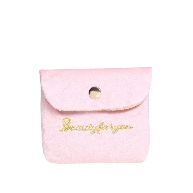 Korean Style Embroidered Velvet Mini Bag for Lipstick and Sanitary Napkin Storage
