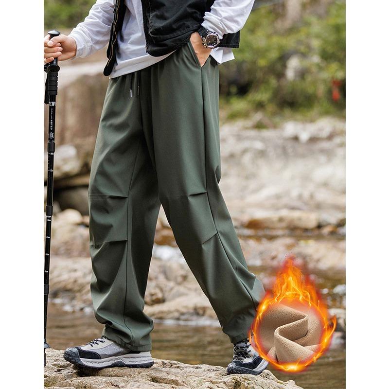 

Новый стиль рабочих брюк, Длинные брюки, С плюшевой подкладкой, Утепленные, Ветрозащитные для улицы, Водонепроницаемые, Брюки для зарядки, Мужские брюки, Брюки парашютиста 4XL