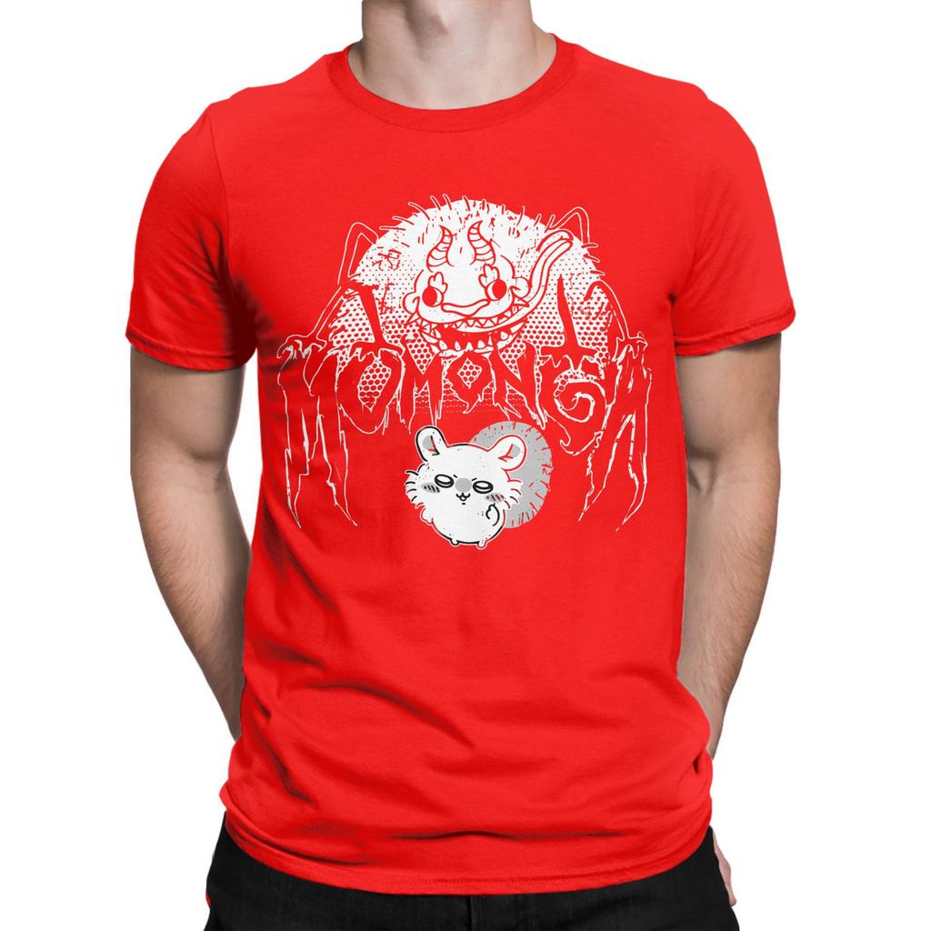 Metal Momonga Dekatsuyo Chiikawa T-Shirts Men  Hipster 100% Cotton Tee Shirt O Neck Short Sleeve T Shirt Graphic Tops