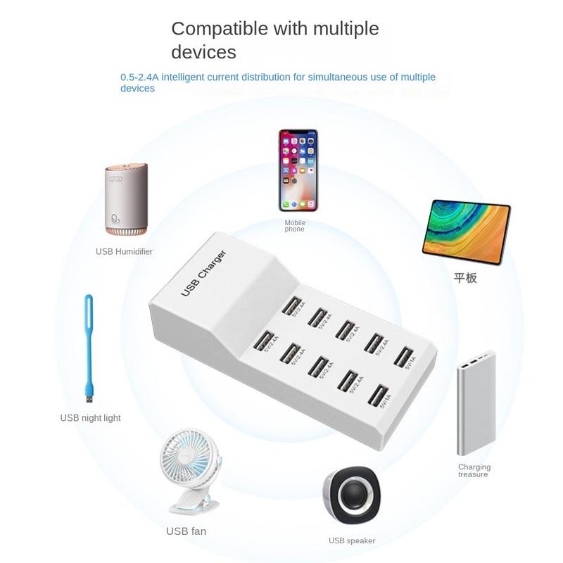 Multi-port USB Charger Fast Charging 50w Charging Head Mobile Phone Watch Charger Suitable for Apple Huawei