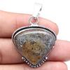 Pendant Black Rutile Gemstone Gift For Her Silver Jewelry 1.75"
