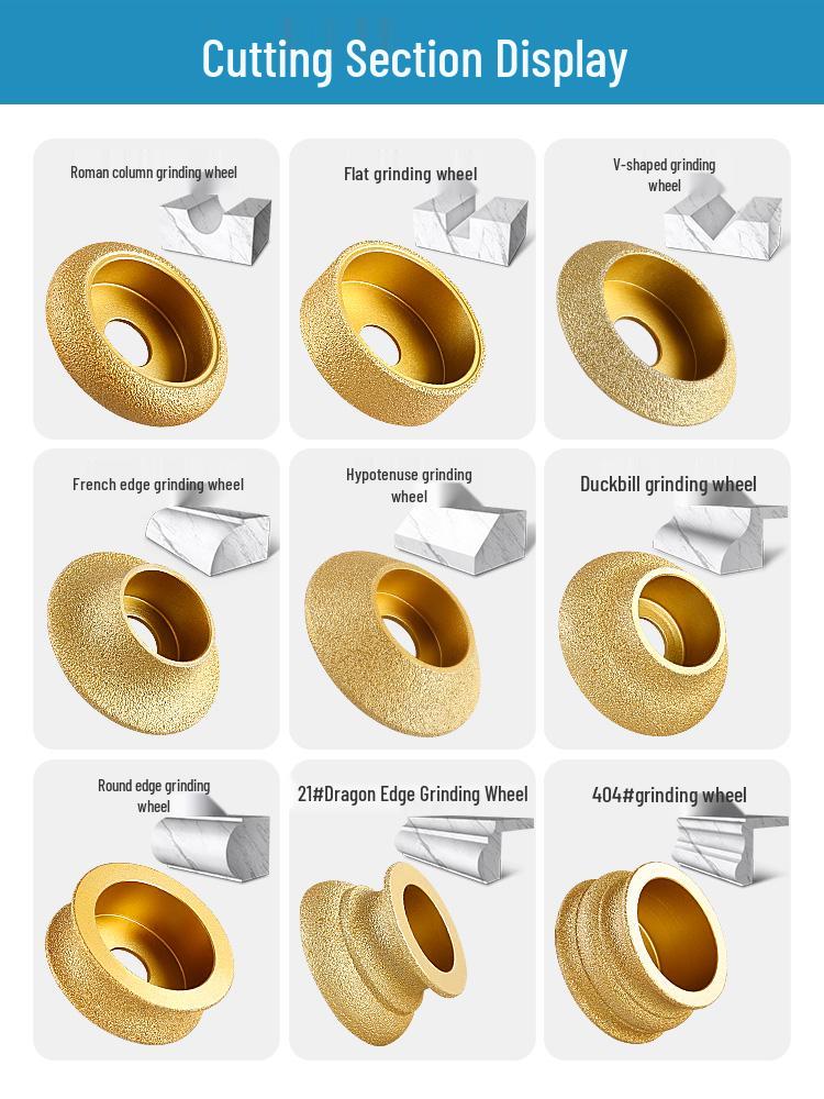Stone Edge Grinding Wheel for French Edge Granite & Marble Tile - Trimming, Rounding, and Grooving with Angle Grinder