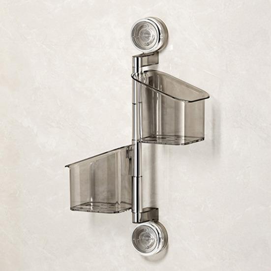Suction Cup Storage Rack with Drainage Holes Large Capacity Rotating