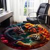 1pc Dragon Tiger Chair Carpet for Office, Round Non-Slip Durable Large Size Office Carpet, Suitable for Office, Beautiful Decoration